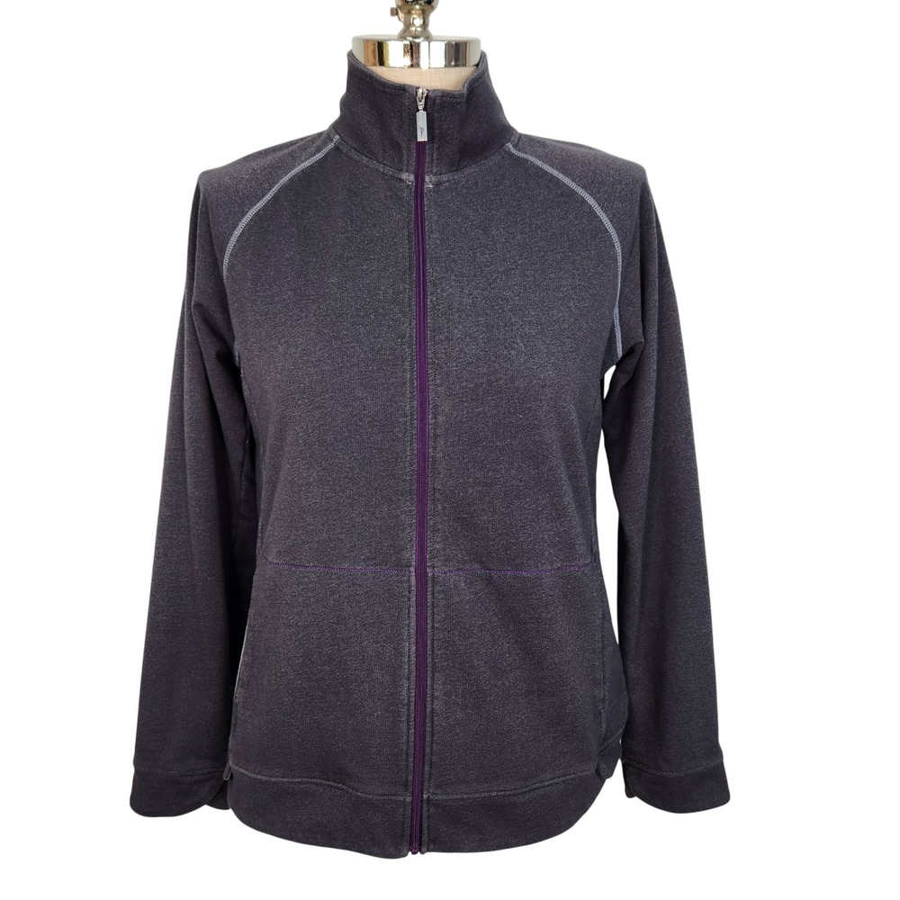 Tommy Bahama Womens Full Zip Jacket Dark Slate Blue M Cotton Polyester Athletic